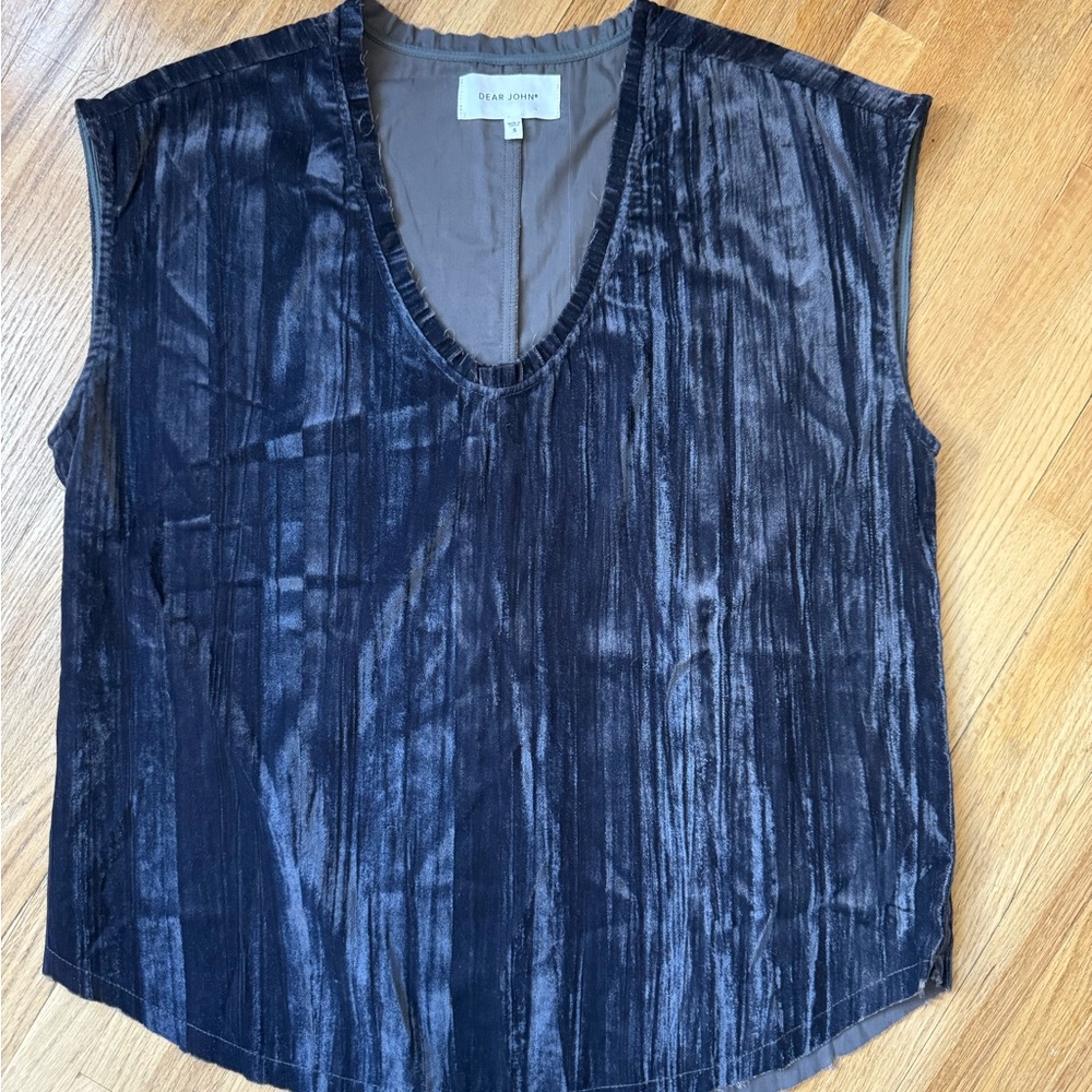 Gray Velvet Sleeveless Top
